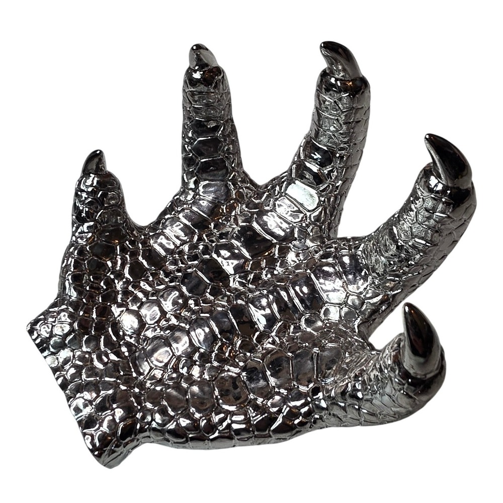 Yankee Candle‎ Silver Crocodile Hand Candle Holder Goth Decor 1602266    A6